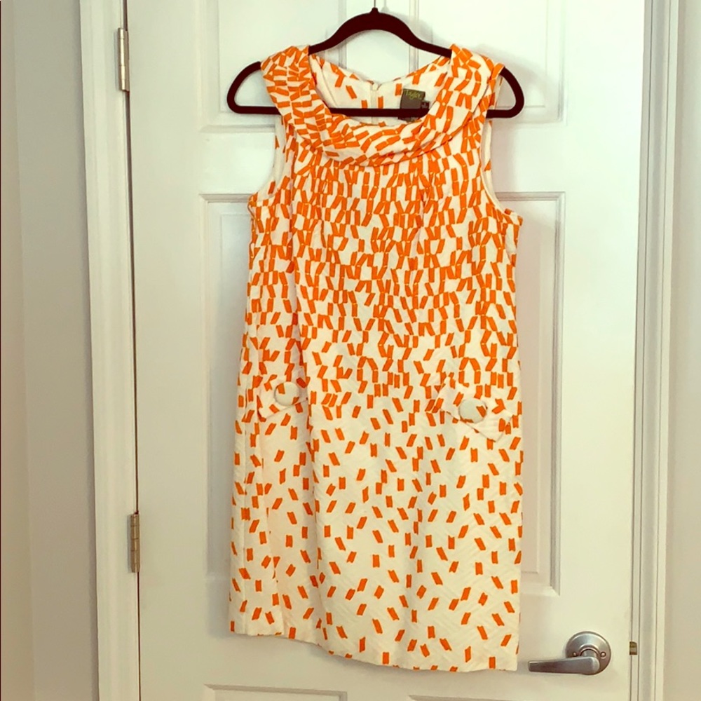 Taylor Dress Sz 6 Orange/ cream